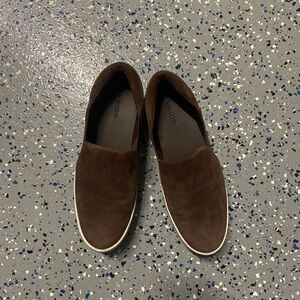Vince Chocolate Brown Suede Loafers